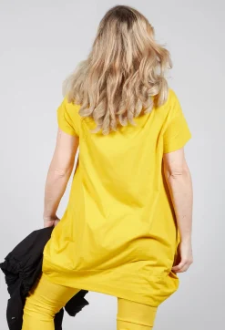 Wide Neck Loose Fit T Shirt in Lemon
