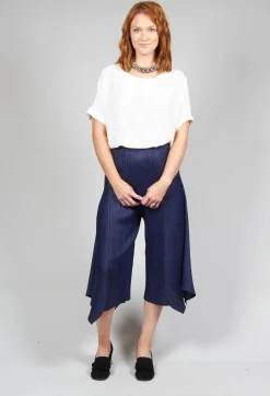 Wide Neck Short Sleeve Silk Blouse in Cream