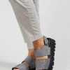 Wide Strap Sandals in London Light Grey