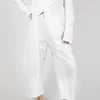 Wide-Leg Barrel-Style Trousers in Semi Bleach