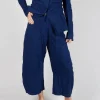 Wide-Leg Barrel-Style Trousers in Ocean