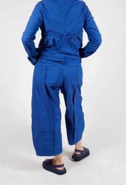 Wide-Leg Barrel-Style Trousers in Royal