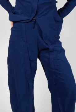 Wide-Leg Barrel-Style Trousers in Ocean