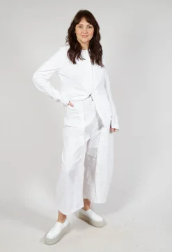 Wide-Leg Barrel-Style Trousers in Semi Bleach