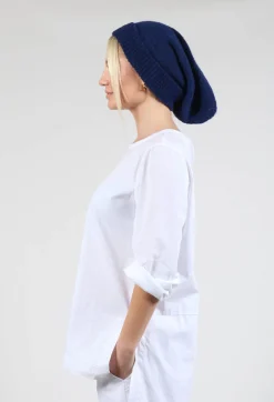 Winter Knit Beanie in Gentian Blue