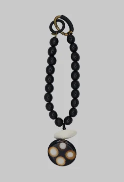 Wooden Elements Horn Necklace in Black