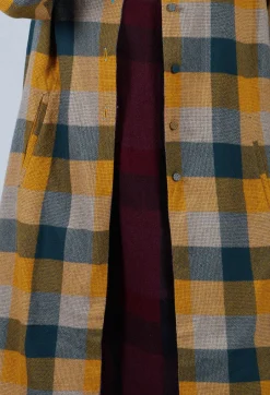 Wool Brock Coat in Mustard Multicolour