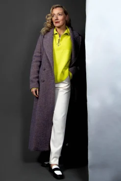 Wool Knitted Stripe Vest in Violet