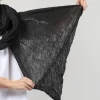 Wool Long Scarf in Original Black