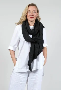 Wool Long Scarf in Original Black