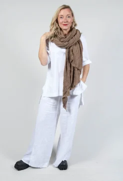 Wool Long Scarf in Original Brown