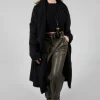 Wool Mix Coat in Nero