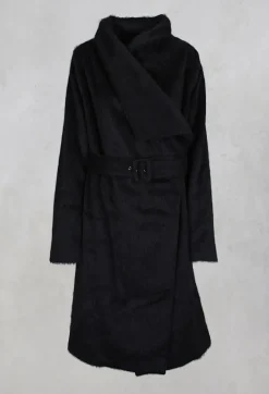 Wool Mix Coat in Nero