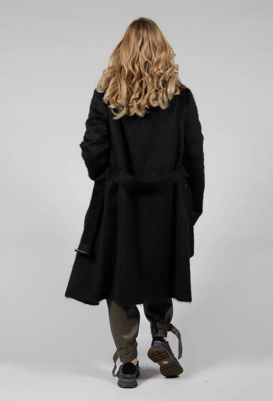 Wool Mix Coat in Nero