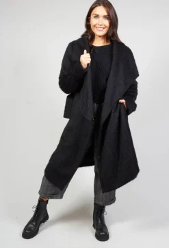 Wool Mix Coat in Nero