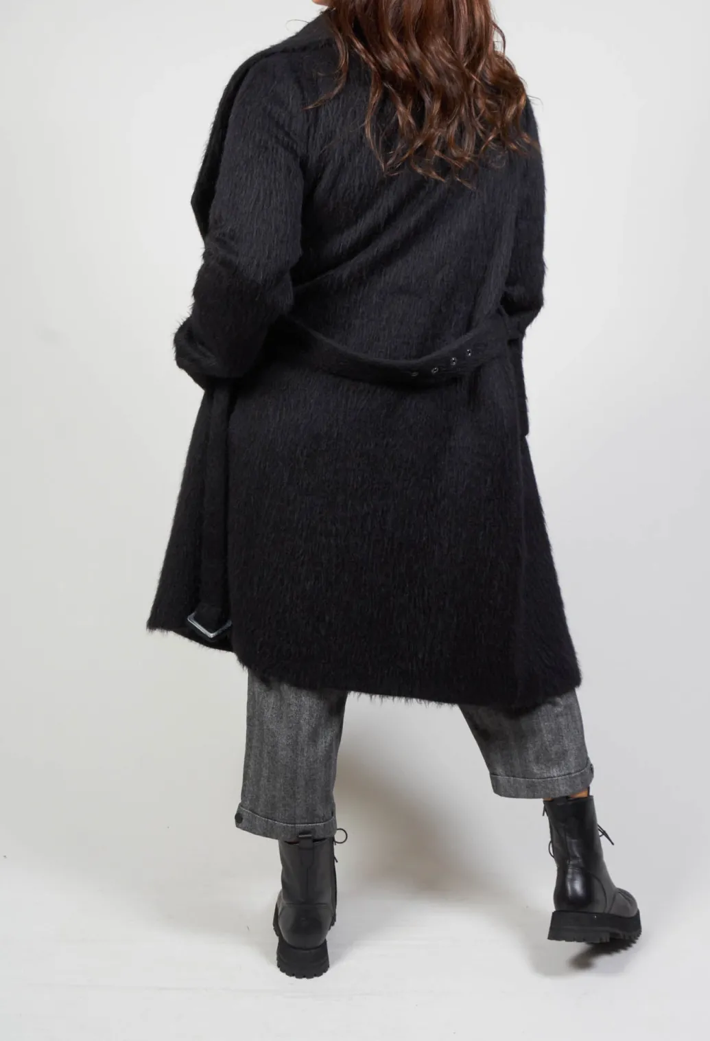 Wool Mix Coat in Nero