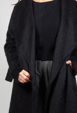 Wool Mix Coat in Nero