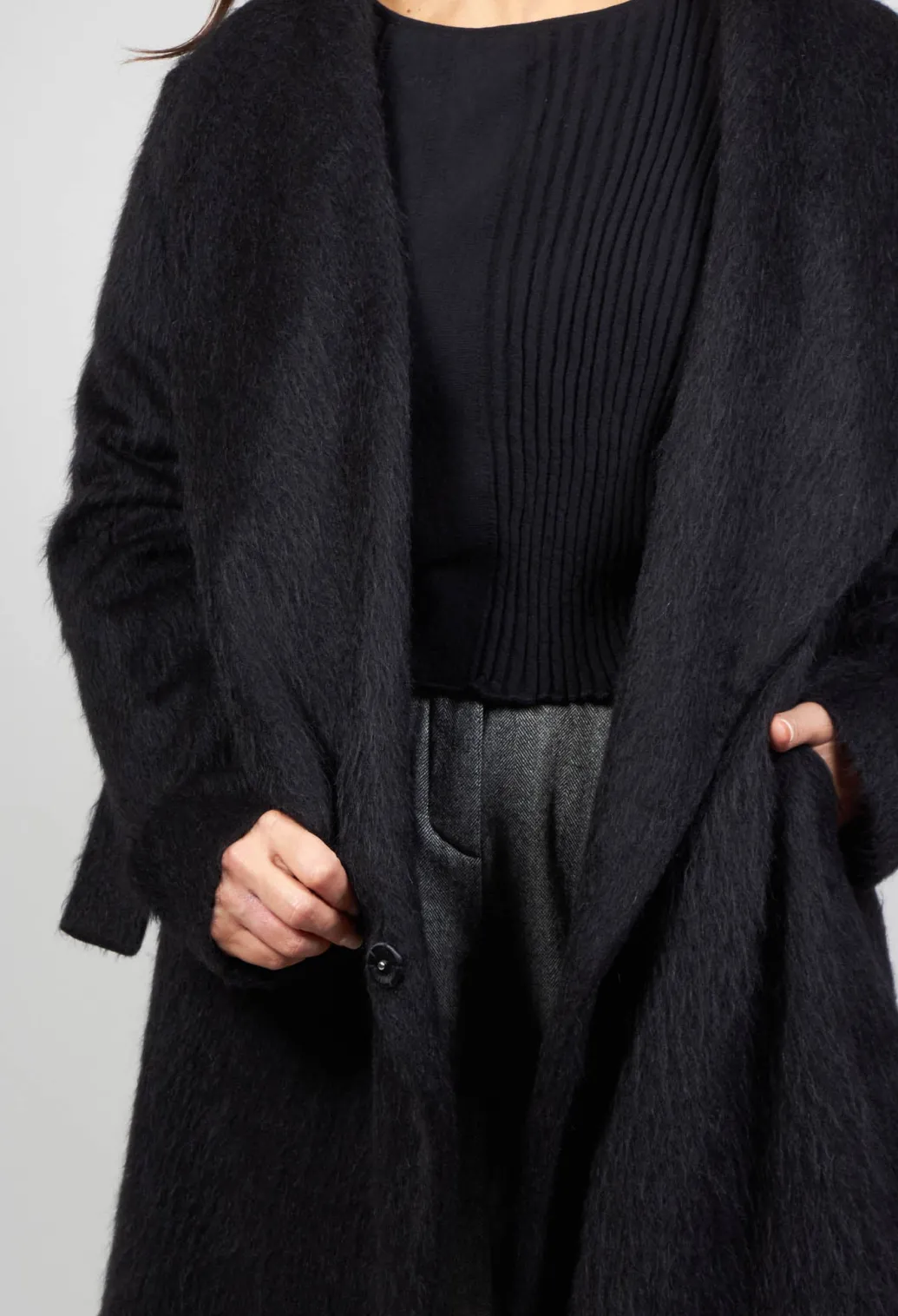 Wool Mix Coat in Nero