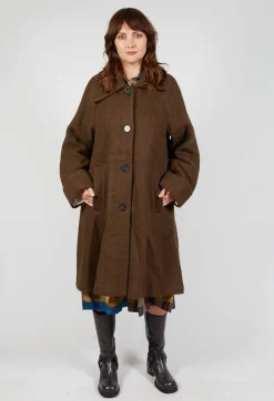 Wool Overcoat in Brown