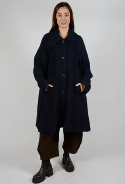 Wool Overcoat in Navy