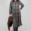 Wool Raven Dress in Multicolour Check