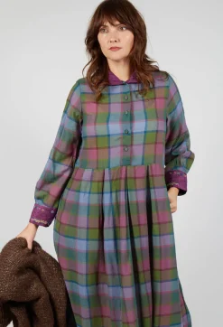 Wool Raven Dress in Multicolour Check