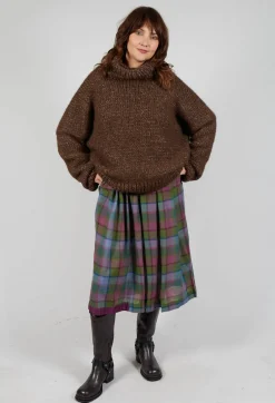 Wool Raven Dress in Multicolour Check