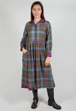 Wool Raven Dress in Multicolour Check