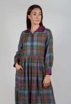 Wool Raven Dress in Multicolour Check
