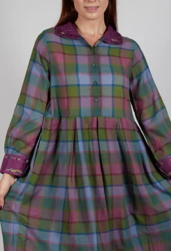 Wool Raven Dress in Multicolour Check