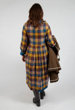 Wool Raven Dress in Yellow Check