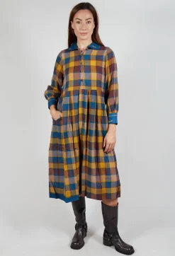 Wool Raven Dress in Yellow Check