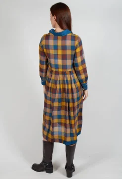 Wool Raven Dress in Yellow Check
