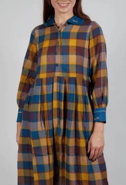 Wool Raven Dress in Yellow Check