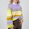 Wool Striped Jumper in Violet