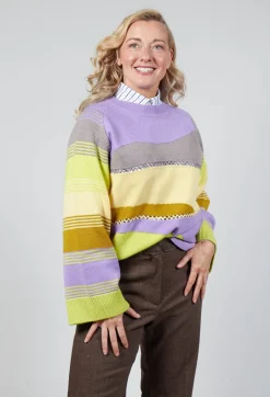 Wool Striped Jumper in Violet