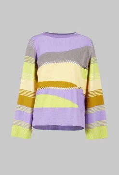 Wool Striped Jumper in Violet