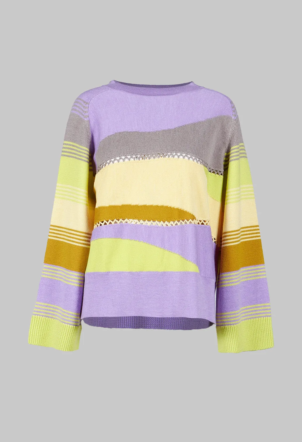 Wool Striped Jumper in Violet