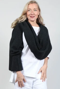 Wrap Around Scarf with Sleeve in Graphite