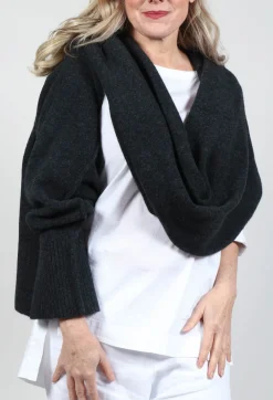 Wrap Around Scarf with Sleeve in Graphite