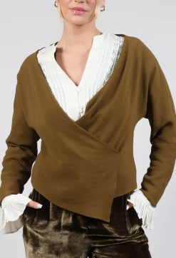 Wrap Blouse in Brown