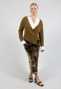 Wrap Blouse in Brown