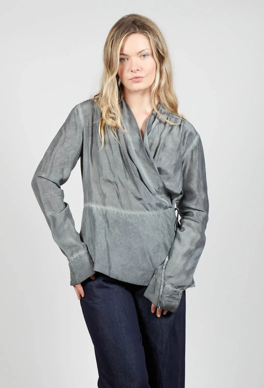 Wrap Blouse in Ferro