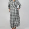 Wrap Dress in Asfalto Check