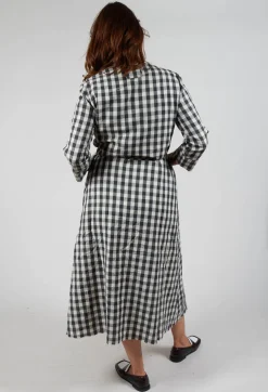 Wrap Dress in Asfalto Check