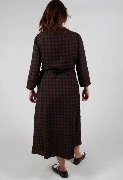 Wrap Dress in Ebano Check