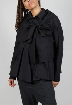Wrap Over Shirt in Black
