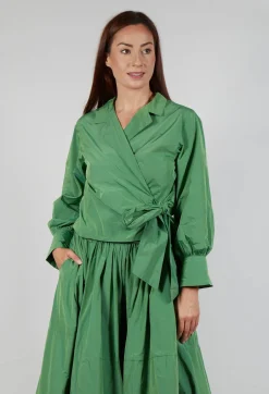 Wrap Over Top in Apple Green