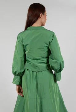 Wrap Over Top in Apple Green