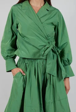 Wrap Over Top in Apple Green